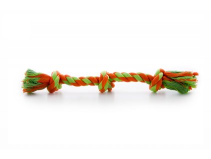 45984 bavlneny 3 uzel pro psy 35cm zeleno oranzovy 01