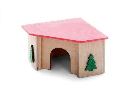 33025 dreveny rohovy domek se stromky pro krecky 11x11x7cm 01