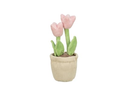 Tulipány v květináči, plyšová hračka pro psy, 27 cm