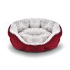 Oválný červený psí pelíšek - 70x65 cm