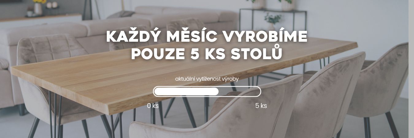 Pouze 5 stolů měsíčně