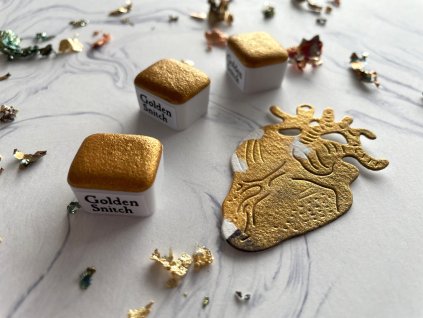 GOLDEN SNITCH - třpytivá akvarelová barva 2ml