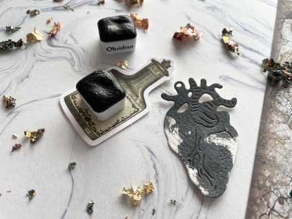 OBSIDIAN - třpytivá akvarelová barva 2ml
