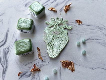 PARIS GREEN - třpytivá akvarelová barva 2ml