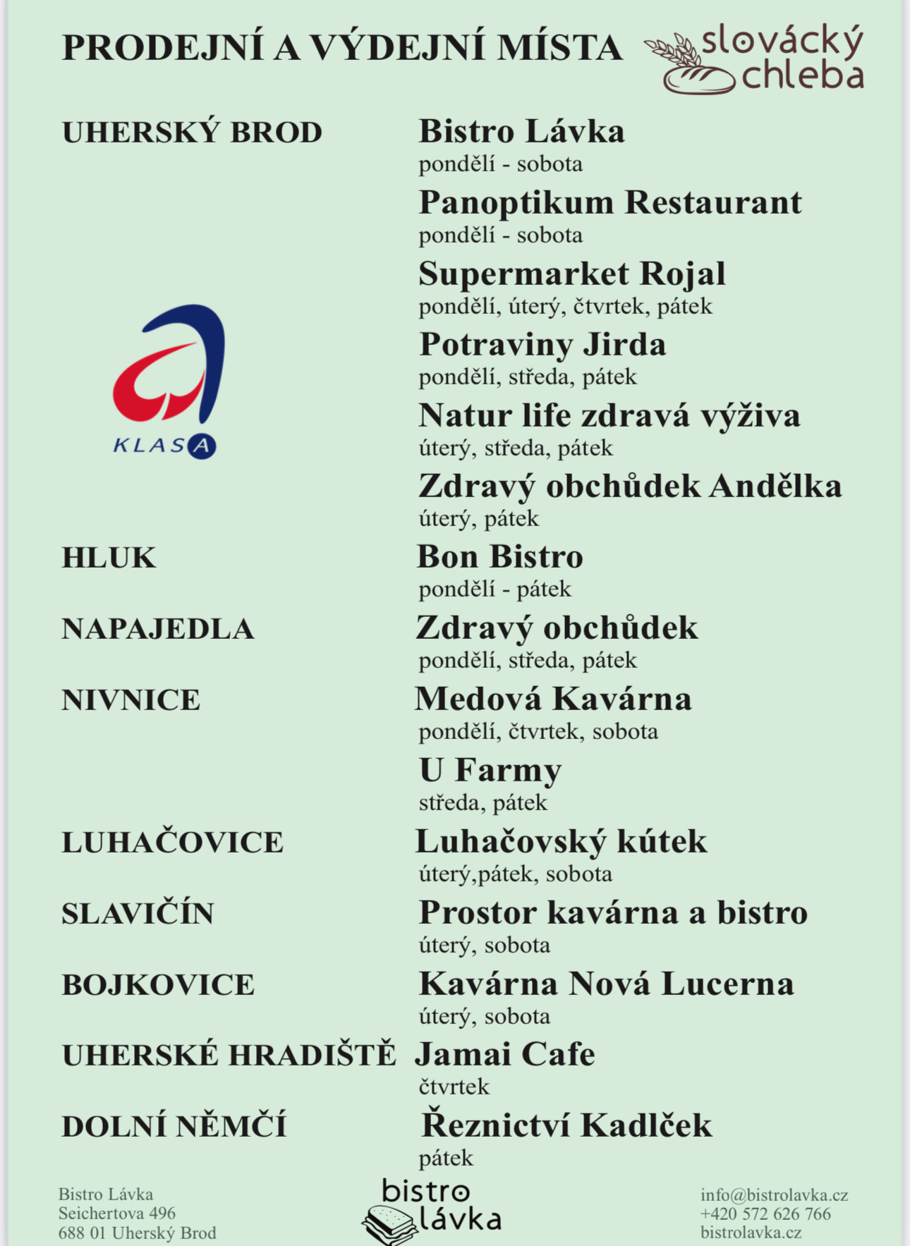 prodejny chleba