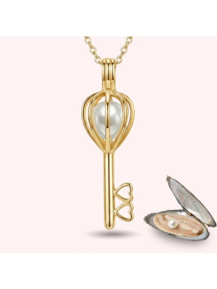 zlaty klic musle s perlou