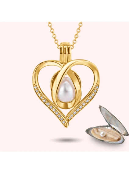 zlate srdce musle s perlou