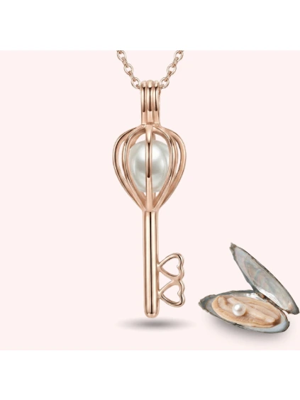 ruzovy klic musle s perlou