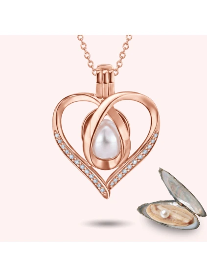 ruzove srdce musle s perlou