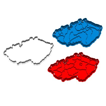 Vykrajovátko Mapa ČR pro pečení i práci s plastelínou.