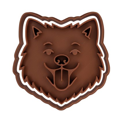 Vykrajovátko Samojed hlava s razítkem