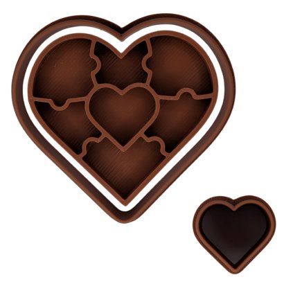 Hotové slepené cukroví s marmeládou a vzorem puzzle