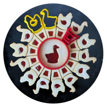 Sada vykrajovátek linecký talíř drůbež 3D tisk