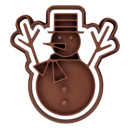 Vykrajovátko s razítkem Sněhulák – plastové vykrajovátko pro výrobu vánočního cukroví s vtipným designem.