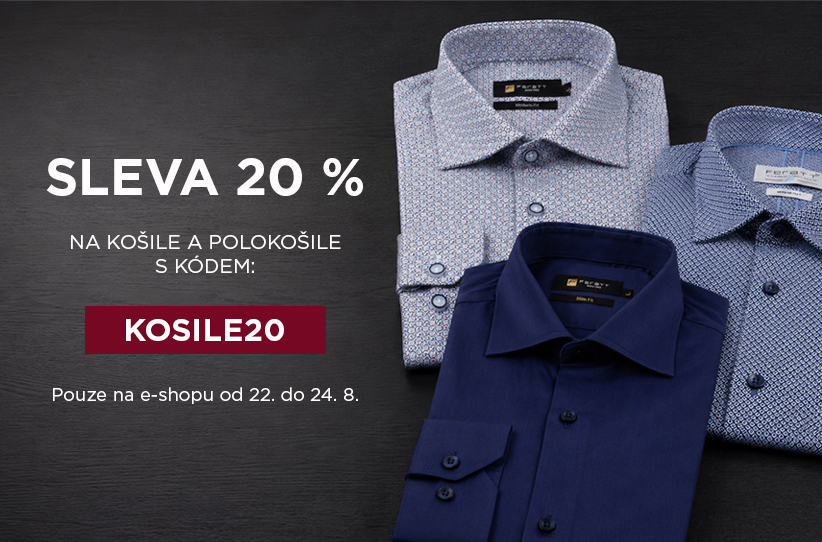 Sleva 20% na košile a Polokošile