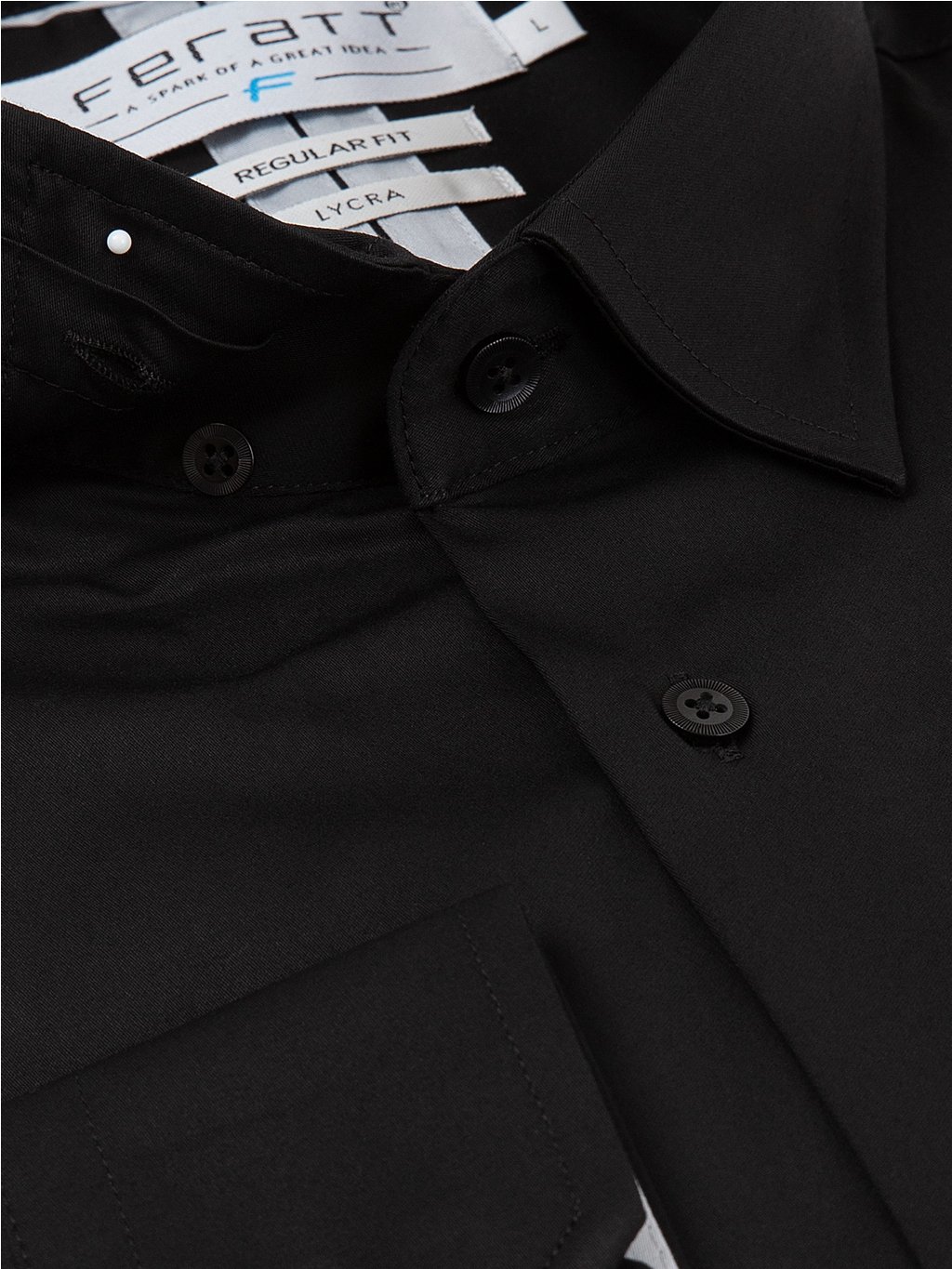 Pánská košile FERATT black regular stretch