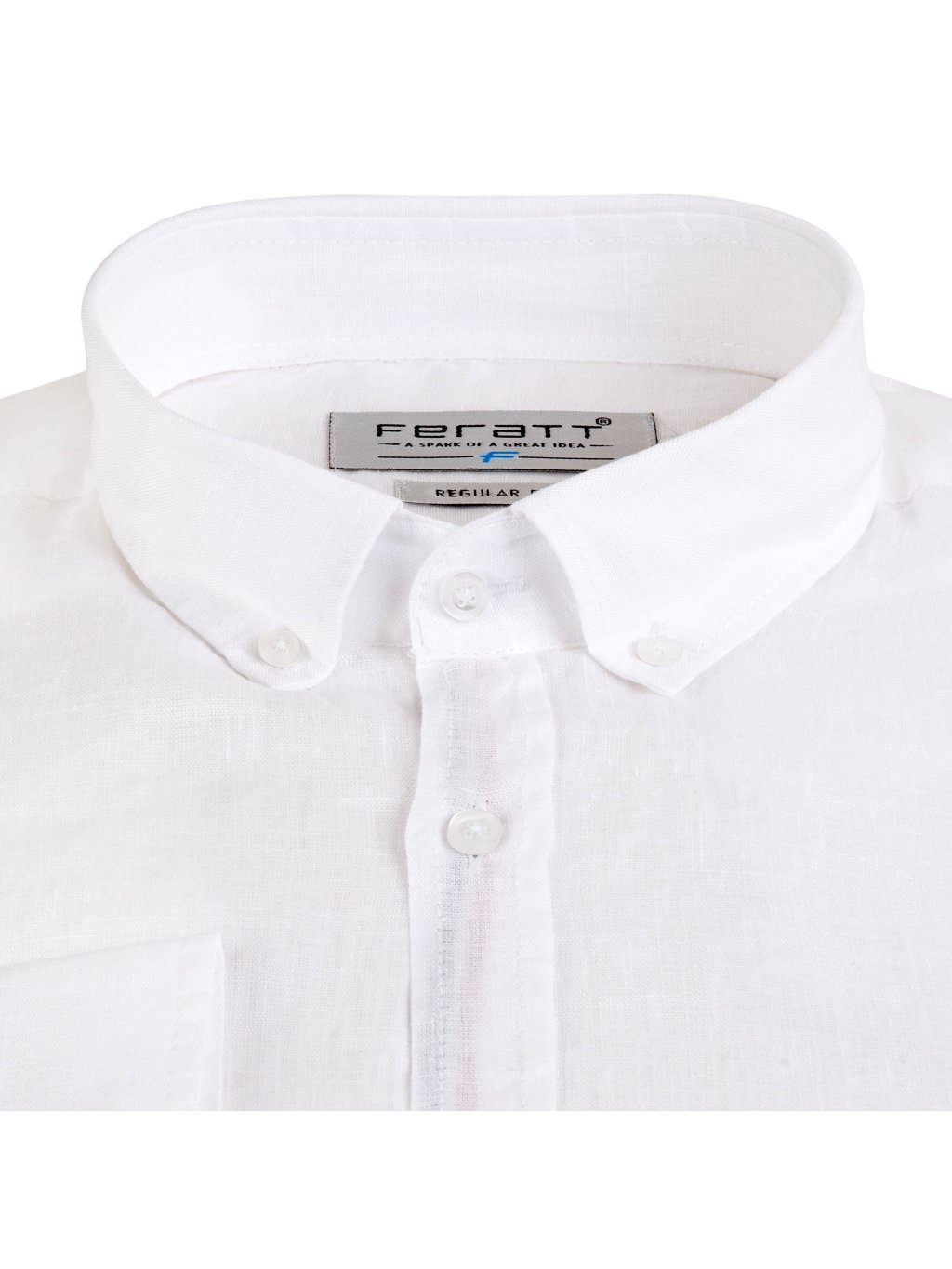 Pánská lněná košile CARIBBEAN 2 Regular bílá - PÁNSKÁ MÓDA