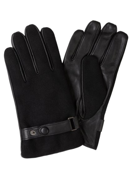 černé kožené rukavice