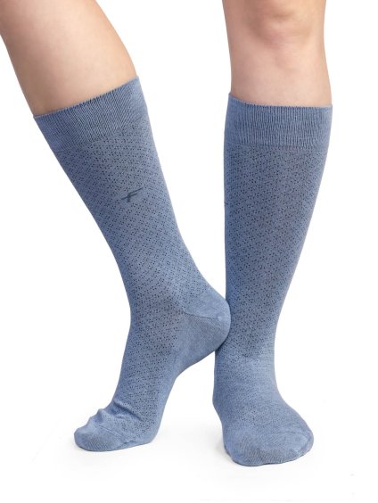 Bambusové pánské ponožky Feratt světle modré se vzorem