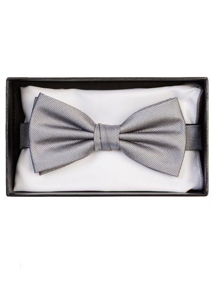 Motýlek s kapesníčkem CH133 šedý