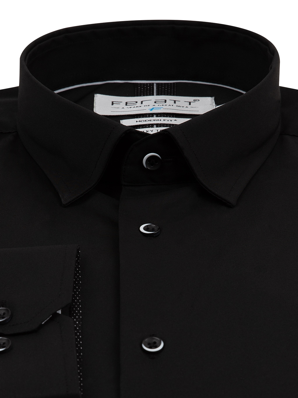 FERATT Pánská košile SILKY MODERN černá Velikost: M