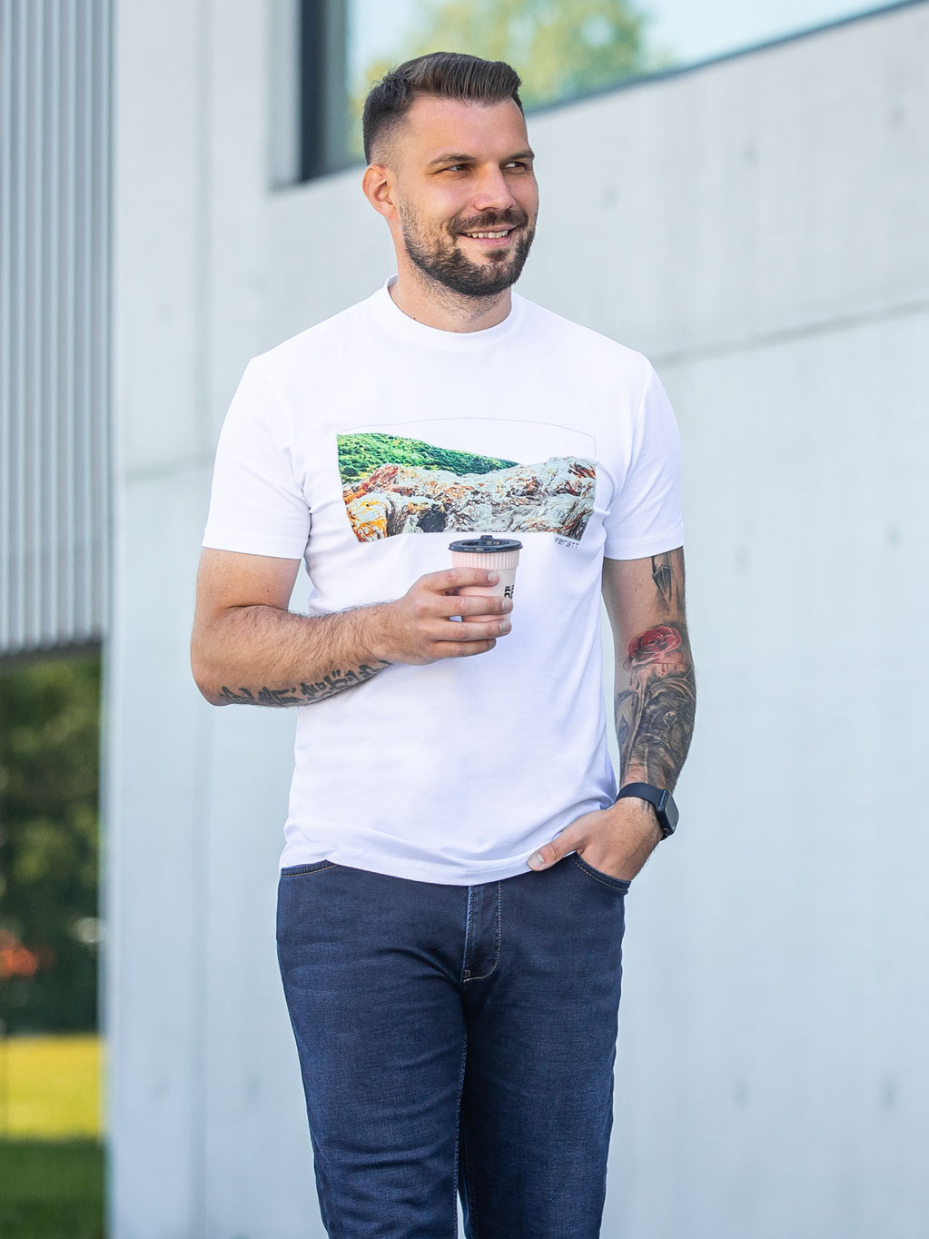 FERATT Pánské tričko KAROL bílé Velikost: XXL