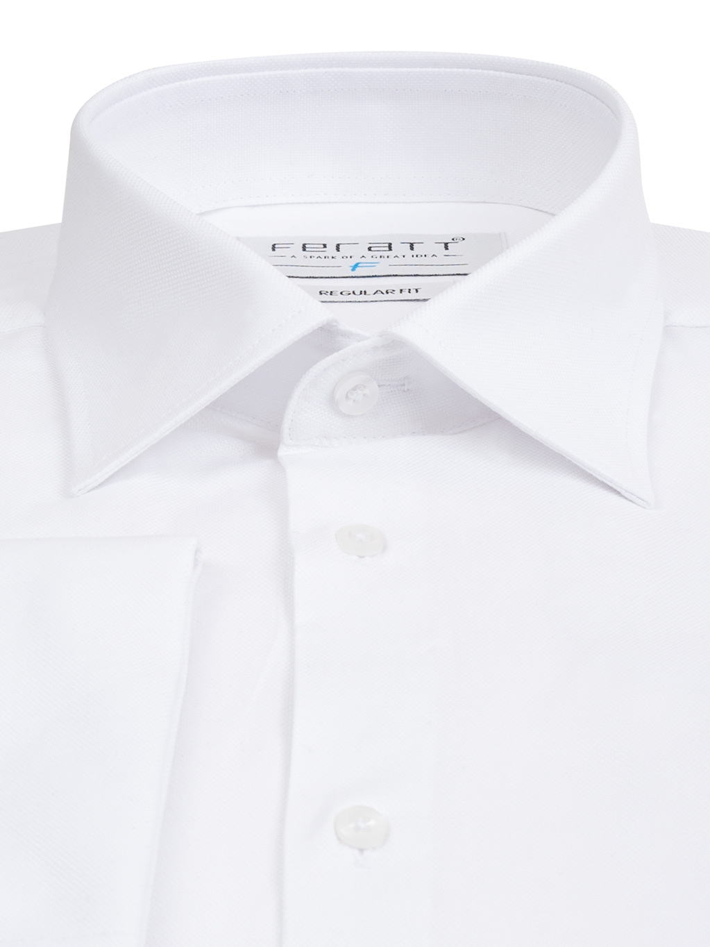 FERATT Košile F-LINE bílá REGULAR manžetové knoflíčky Velikost: XL