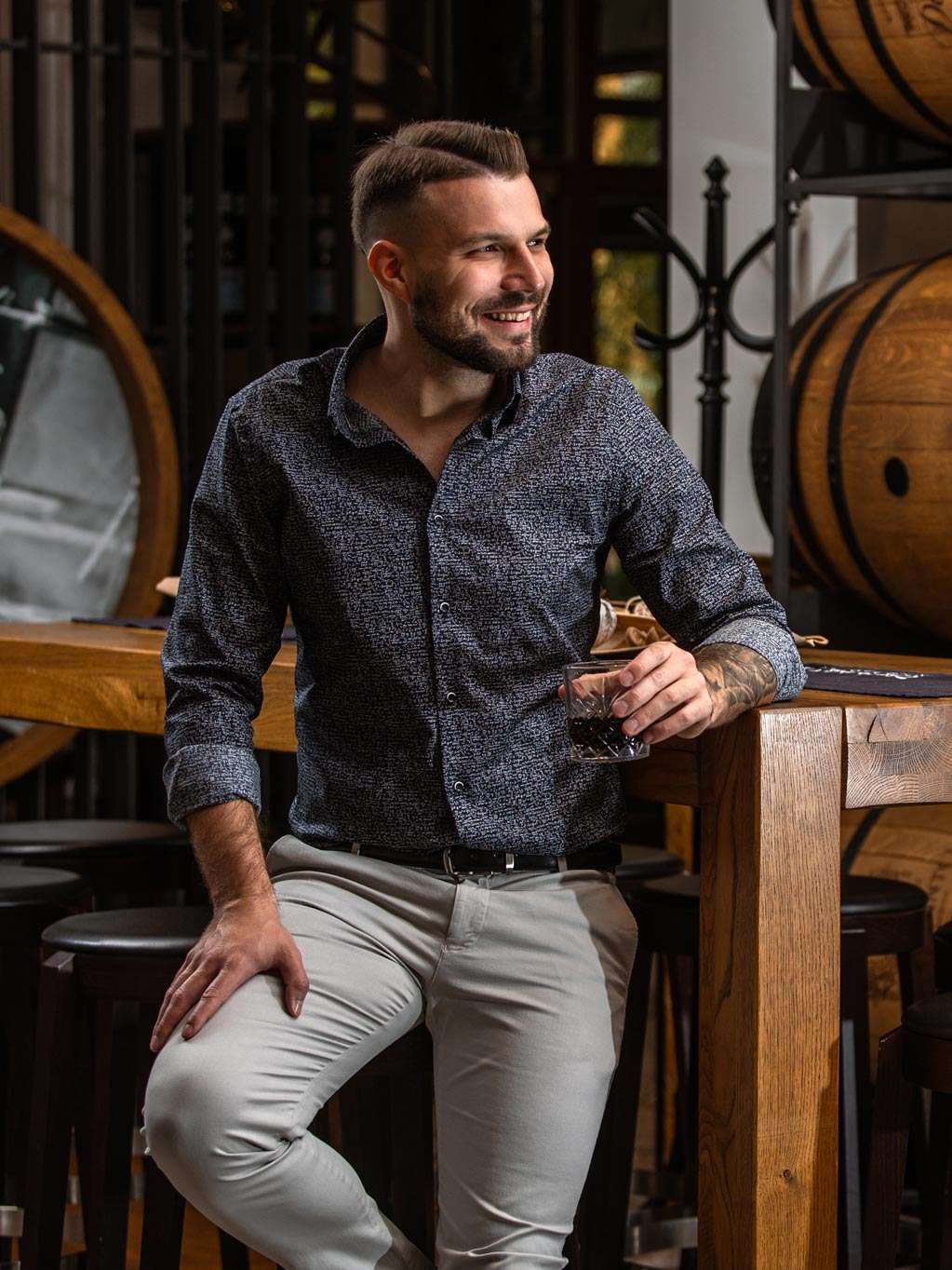 FERATT Pánská košile MATH SLIM černá Velikost: S