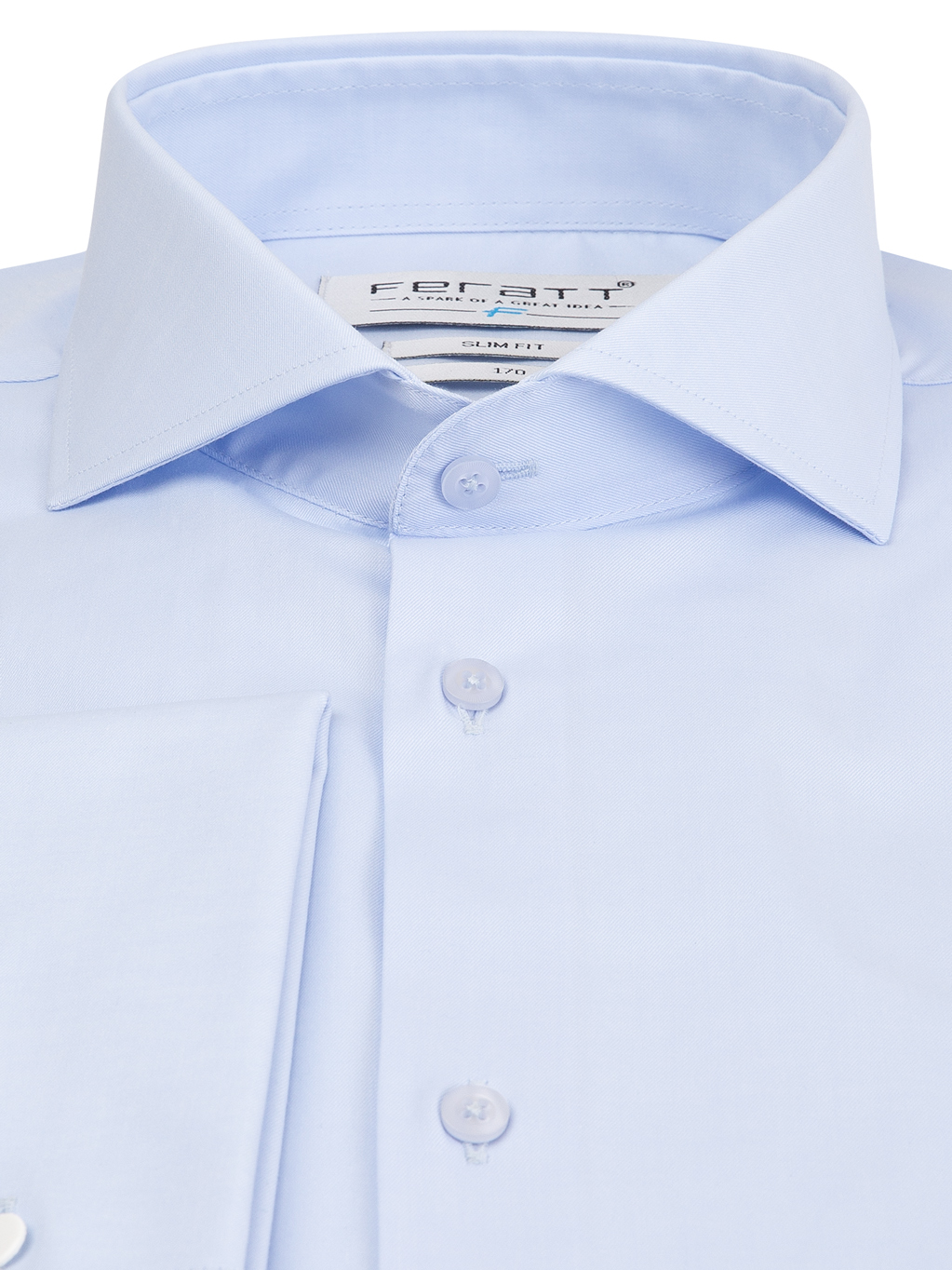 FERATT Pánská košile F-LINE Stev SLIM světle modrá manžetové knoflíčky Velikost: XXL 170
