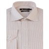 Pánská hnědá košile s jemnými bílými proužky
