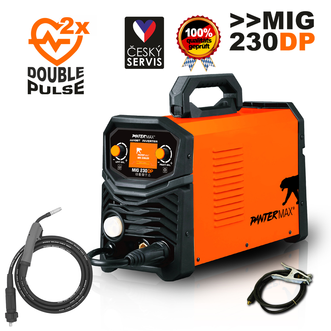 Svářečka PANTERMAX MIG230DP s pulzem a double pulse