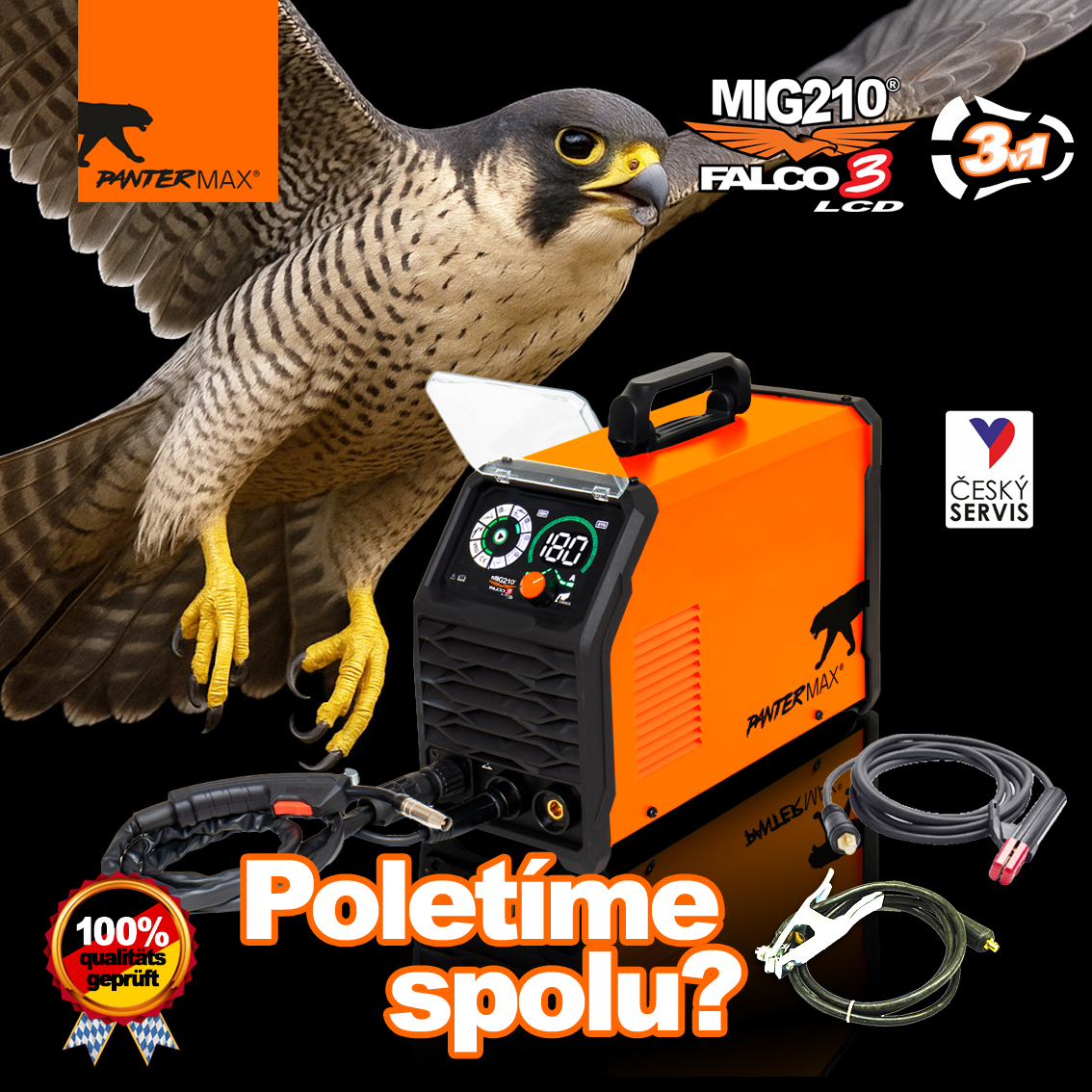 Zváračka PANTERMAX MIG210FALCO 3 LCD