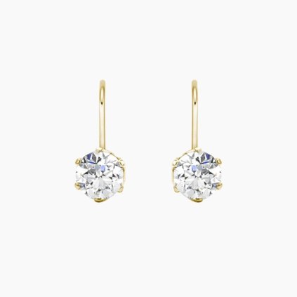 Siam zlaté náušnice Swarovski Siam 6 mm zepředu