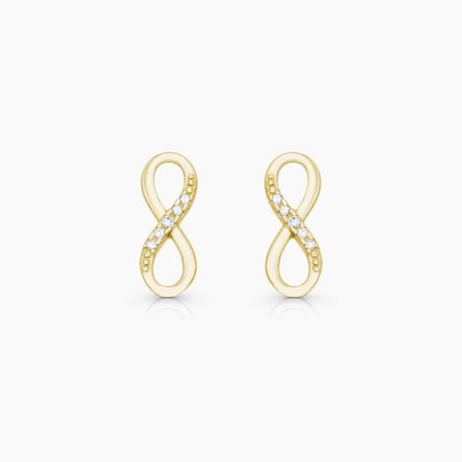 Nekonečno s kamínky na šroubek zlaté náušnice panthera leo