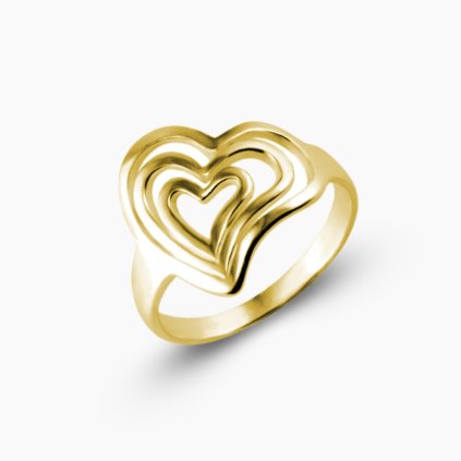 Amorette zlatý prsten srdce panthera leo