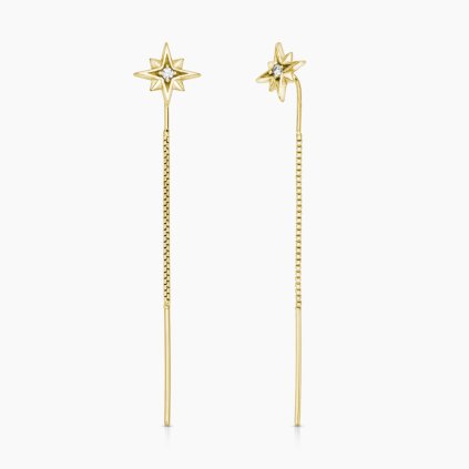 Proxima zlaté náušnice hvězdy žluté zlato šperky panthera leo ze strany