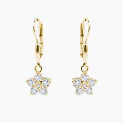 Mia visací zlaté náušnice zepředu