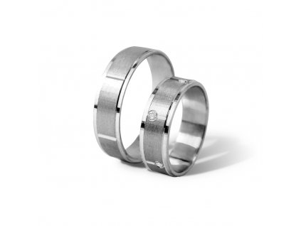 Stříbrné snubní prsteny Alec & Magnus (Velikost dámského prstenu 60, Velikost pánského prstenu 56)