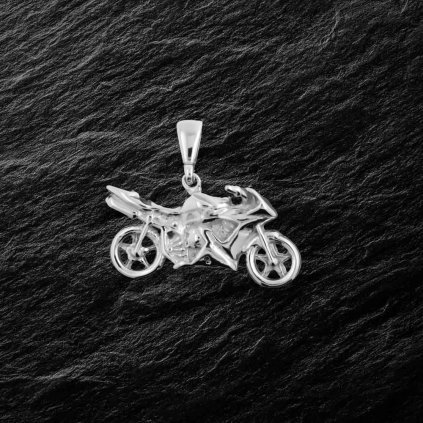 Stříbrný přívěsek Motorka