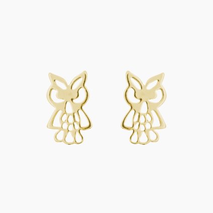 Sovička zlaté náušnice šperky panthera leo