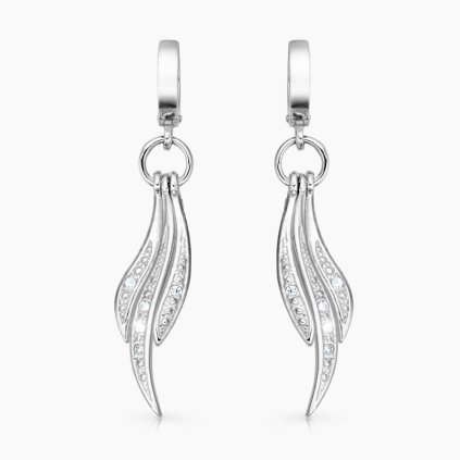 stříbrné náušnice Ginevra luxusní visací s kamínky panthera leo