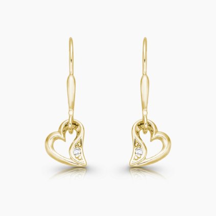 Adonis zlaté náušnice srdíčka žluté zlato panthera leo