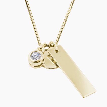 Zlatý personalizovaný náhrdelník se zirkonem Jocelyn