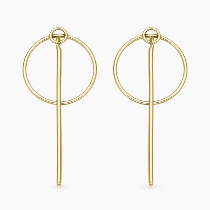 Rocco geometrické zlaté náušnice žluté zlato panthera leo