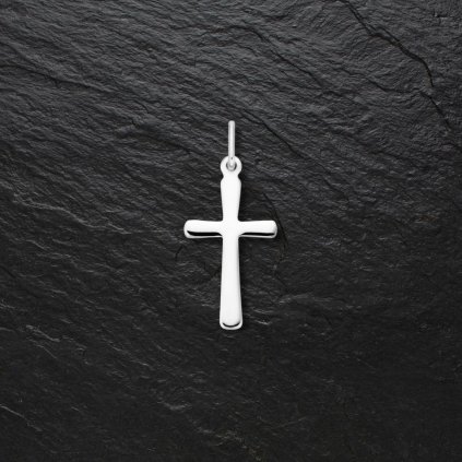 pánský stříbrný přívěsek malý hladký křížek