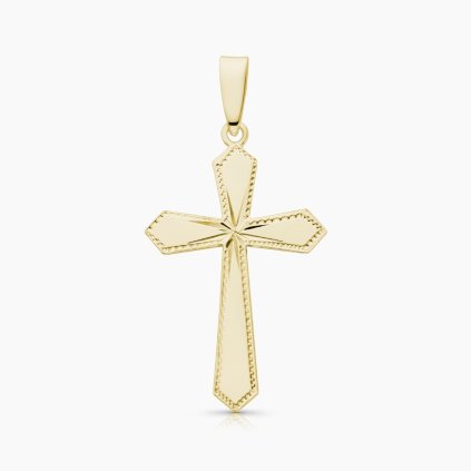 zlatý přívěsek gotický kříž šperky panthera leo