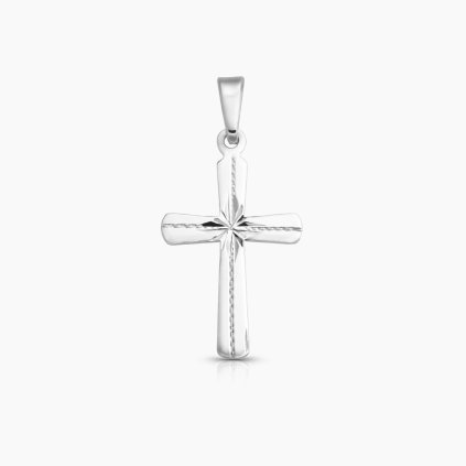 stříbrný přívěsek malý zaoblený kříž s rytinou šperky panthera leo