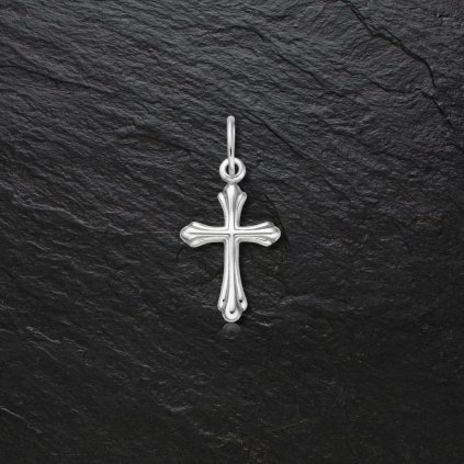 pánský stříbrný přívěsek plastický malý křížek