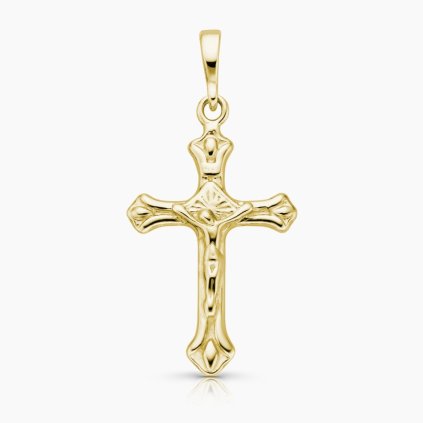zlatý přívěsek Kříž s Kristem a Božím okem malý šperky panthera leo