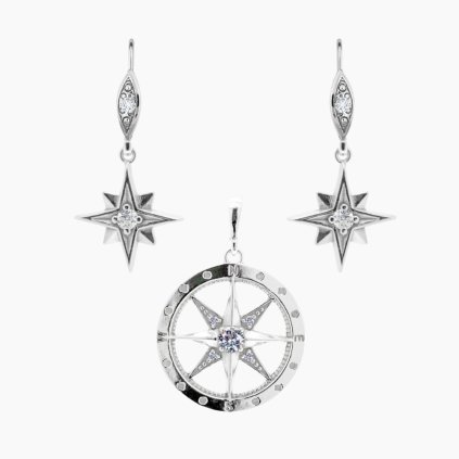 set stříbrných šperků polaris a kompas